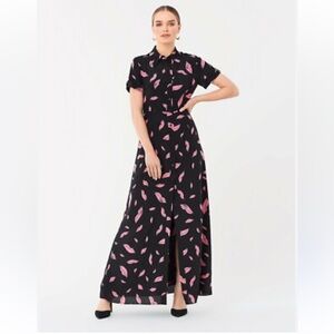 Diane Von Furstenberg falling lips shirt dress